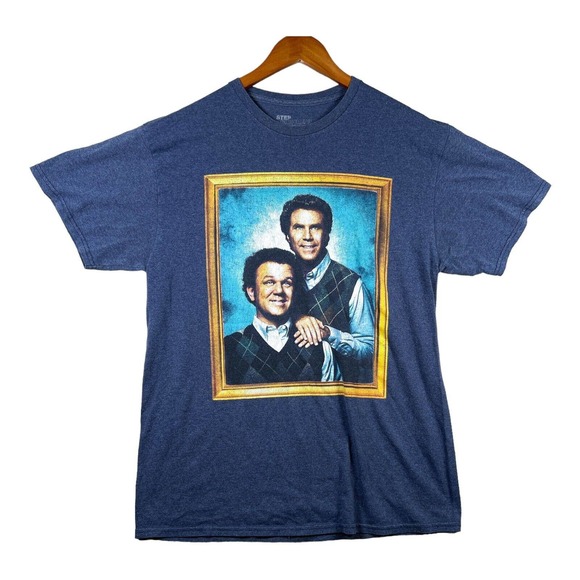 Step Brothers Movie Men's Funny Comedy Indie Hipster Blue Tee Wine Mixer sz L - Picture 1 of 4
